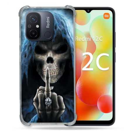 Coque Renforcée Pour Xiaomi Redmi 12C Tete de Mort Doigt