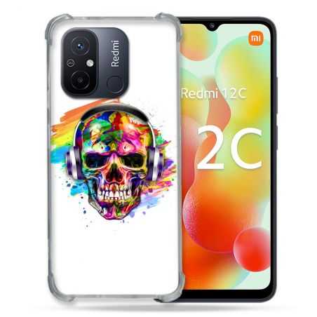 Coque Renforcée Pour Xiaomi Redmi 12C Tete de Mort Tag