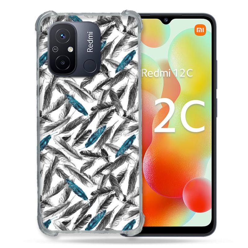 Coque Renforcée Pour Xiaomi Redmi 12C Texture Plume Canard