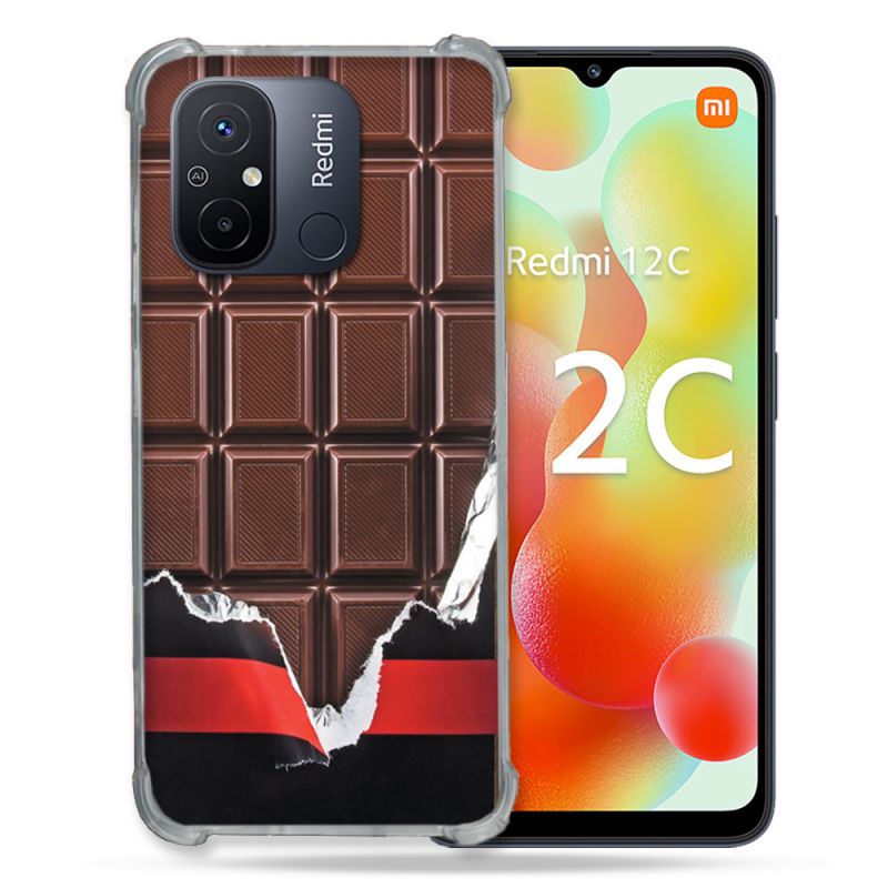 Coque Renforcée Pour Xiaomi Redmi 12C Texture Trompe Oeil Chocolat