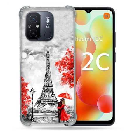 Coque Renforcée Pour Xiaomi Redmi 12C Voyage France Paris Rouge