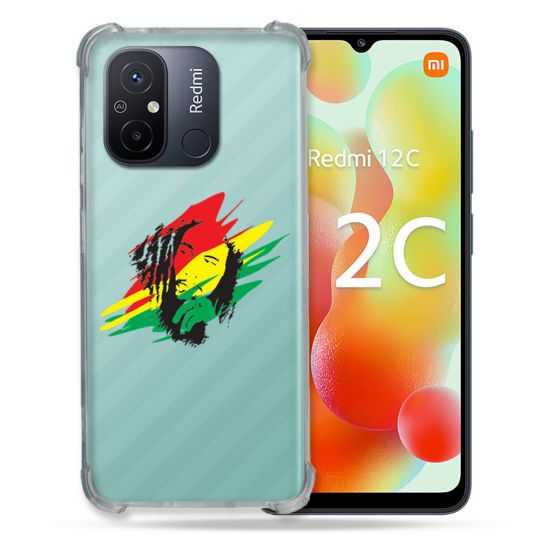 Coque Renforcée Transparente Pour Xiaomi Redmi 12C Bob Marley Graf