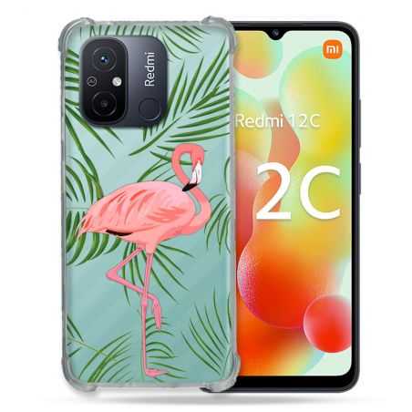 Coque Renforcée Transparente Pour Xiaomi Redmi 12C Flamant Rose