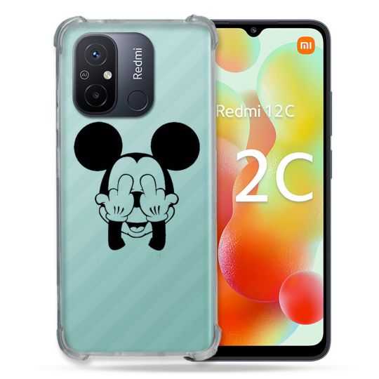 Coque Renforcée Transparente Pour Xiaomi Redmi 12C Mickey doigt