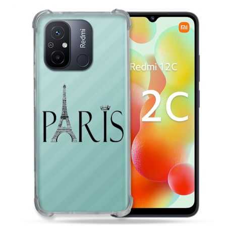 Coque Renforcée Transparente Pour Xiaomi Redmi 12C Paris Noir