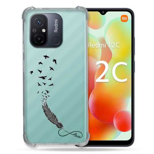 Coque Renforcée Transparente Pour Xiaomi Redmi 12C Plume Infini
