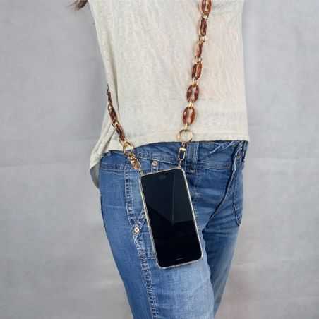 Coque Renforcée Transparente Pour Xiaomi Redmi 12C Lanière / Cordon Anneaux Ambre