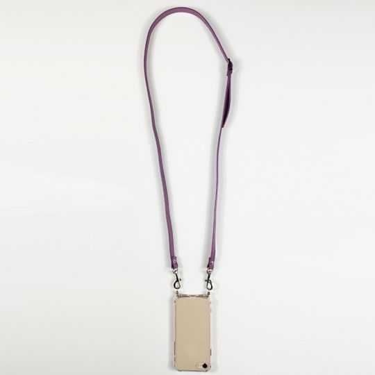 Coque Renforcée Transparente Pour Xiaomi Redmi 12C Lanière / Cordon Cuir 2 Violet