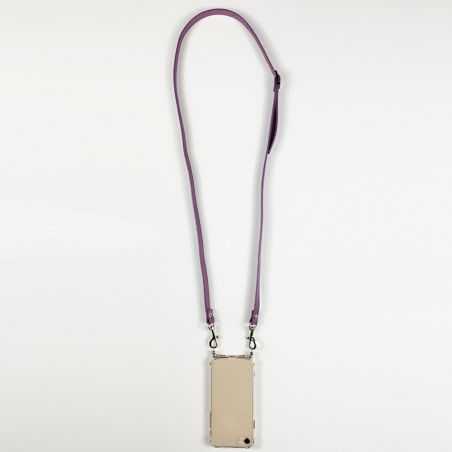 Coque Renforcée Transparente Pour Xiaomi Redmi 12C Lanière / Cordon Cuir 2 Violet