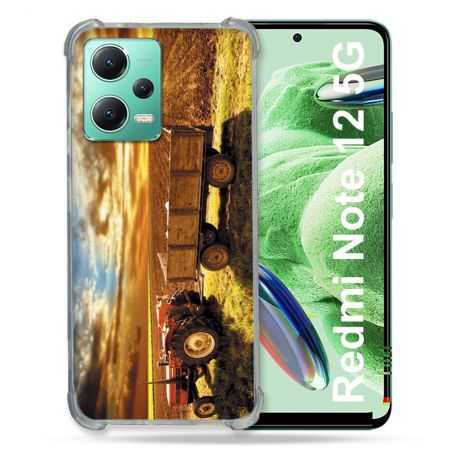 Coque Renforcée En Verre Trempé Pour Xiaomi Redmi Note 12 5G Agriculture Tracteur Color