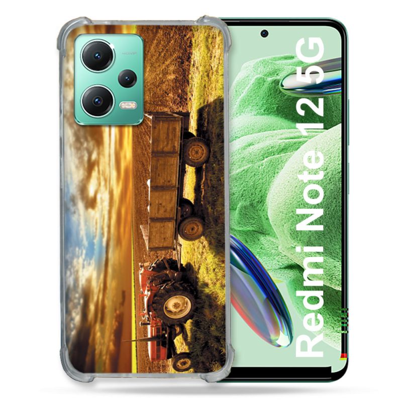 Coque Renforcée En Verre Trempé Pour Xiaomi Redmi Note 12 5G Agriculture Tracteur Color