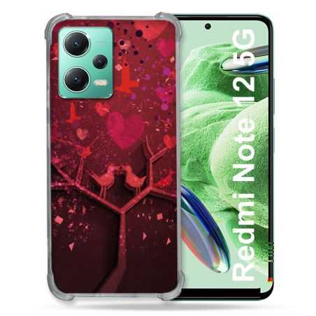 Coque Renforcée En Verre Trempé Pour Xiaomi Redmi Note 12 5G Amour Arbre