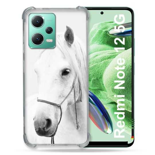 Coque Renforcée En Verre Trempé Pour Xiaomi Redmi Note 12 5G Animal Cheval Cristal