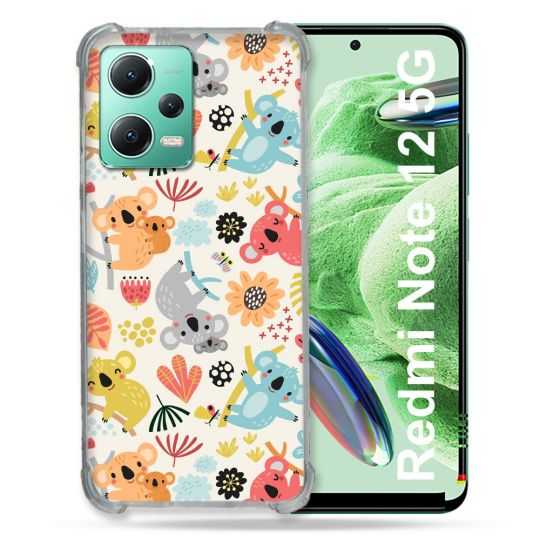 Coque Renforcée En Verre Trempé Pour Xiaomi Redmi Note 12 5G Animal Koala Pattern