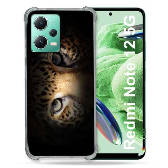 Coque Renforcée En Verre Trempé Pour Xiaomi Redmi Note 12 5G Animal Leopard Yeux