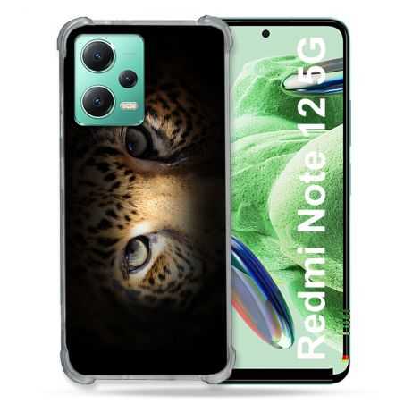 Coque Renforcée En Verre Trempé Pour Xiaomi Redmi Note 12 5G Animal Leopard Yeux