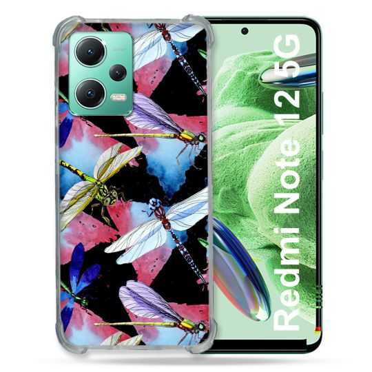 Coque Renforcée En Verre Trempé Pour Xiaomi Redmi Note 12 5G Animal Libellule