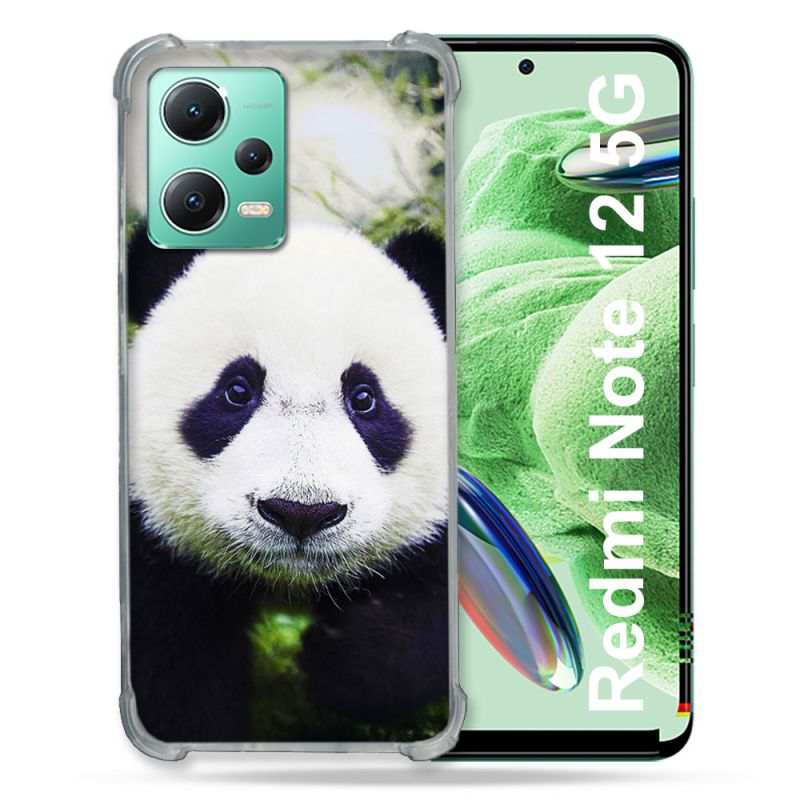 Coque Renforcée En Verre Trempé Pour Xiaomi Redmi Note 12 5G Animal Panda Color