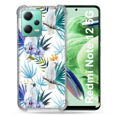 Coque Renforcée En Verre Trempé Pour Xiaomi Redmi Note 12 5G Animal Perroquet Peinture