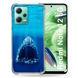 Coque Renforcée En Verre Trempé Pour Xiaomi Redmi Note 12 5G Animal Requin Dent