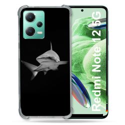 Coque Renforcée En Verre Trempé Pour Xiaomi Redmi Note 12 5G Animal Requin Sombre