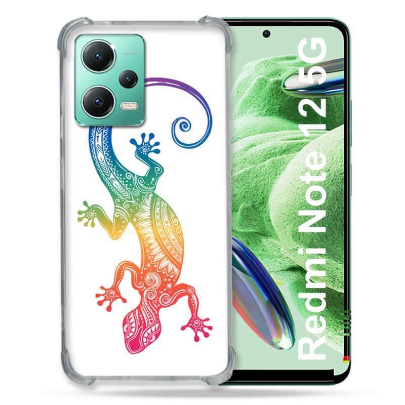 Coque Renforcée En Verre Trempé Pour Xiaomi Redmi Note 12 5G Animal Salamandre Color