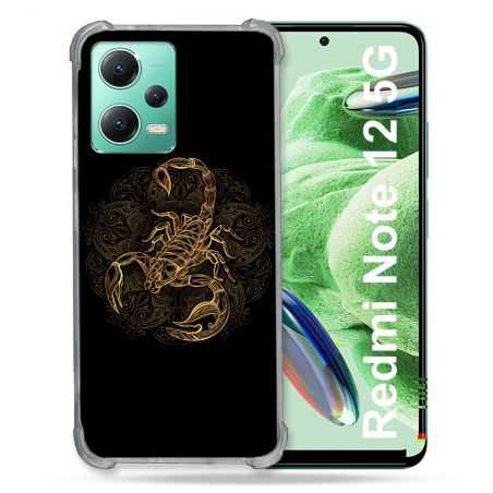 Coque Renforcée En Verre Trempé Pour Xiaomi Redmi Note 12 5G Animal Scorpion Fresque