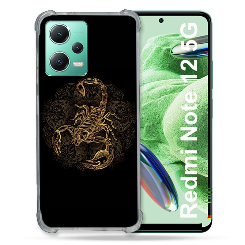 Coque Renforcée En Verre Trempé Pour Xiaomi Redmi Note 12 5G Animal Scorpion Fresque