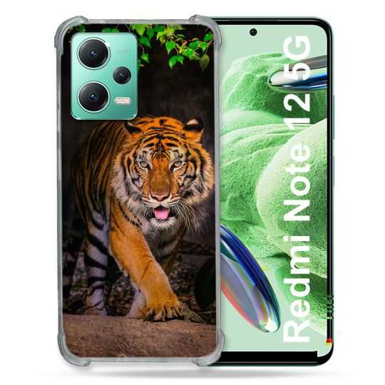 Coque Renforcée En Verre Trempé Pour Xiaomi Redmi Note 12 5G Animal Tigre Jungle
