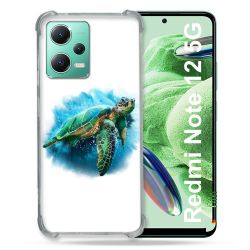 Coque Renforcée En Verre Trempé Pour Xiaomi Redmi Note 12 5G Animal Tortue Blanche multicolore