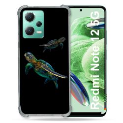 Coque Renforcée En Verre Trempé Pour Xiaomi Redmi Note 12 5G Animal Tortue Noire multicolore