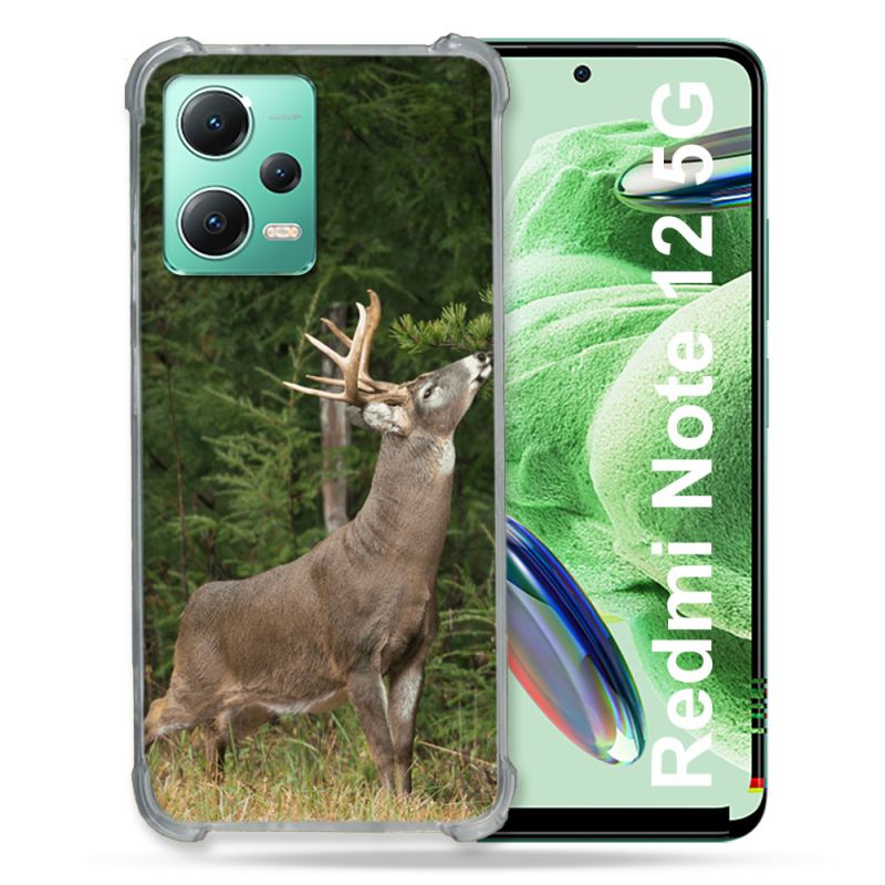 Coque Renforcée En Verre Trempé Pour Xiaomi Redmi Note 12 5G Chasse Cerf