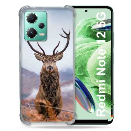 Coque Renforcée En Verre Trempé Pour Xiaomi Redmi Note 12 5G Chasse Chevreuil Montagne