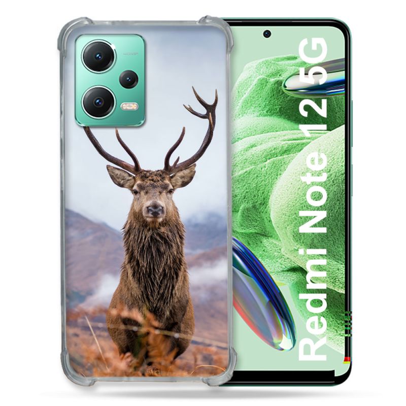 Coque Renforcée En Verre Trempé Pour Xiaomi Redmi Note 12 5G Chasse Chevreuil Montagne