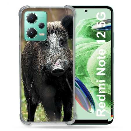 Coque Renforcée En Verre Trempé Pour Xiaomi Redmi Note 12 5G Chasse Sanglier bois