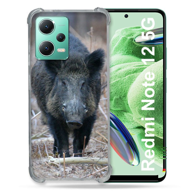 Coque Renforcée En Verre Trempé Pour Xiaomi Redmi Note 12 5G Chasse Sanglier Pin
