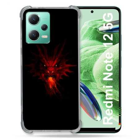 Coque Renforcée En Verre Trempé Pour Xiaomi Redmi Note 12 5G Fantastique Dragon Feu