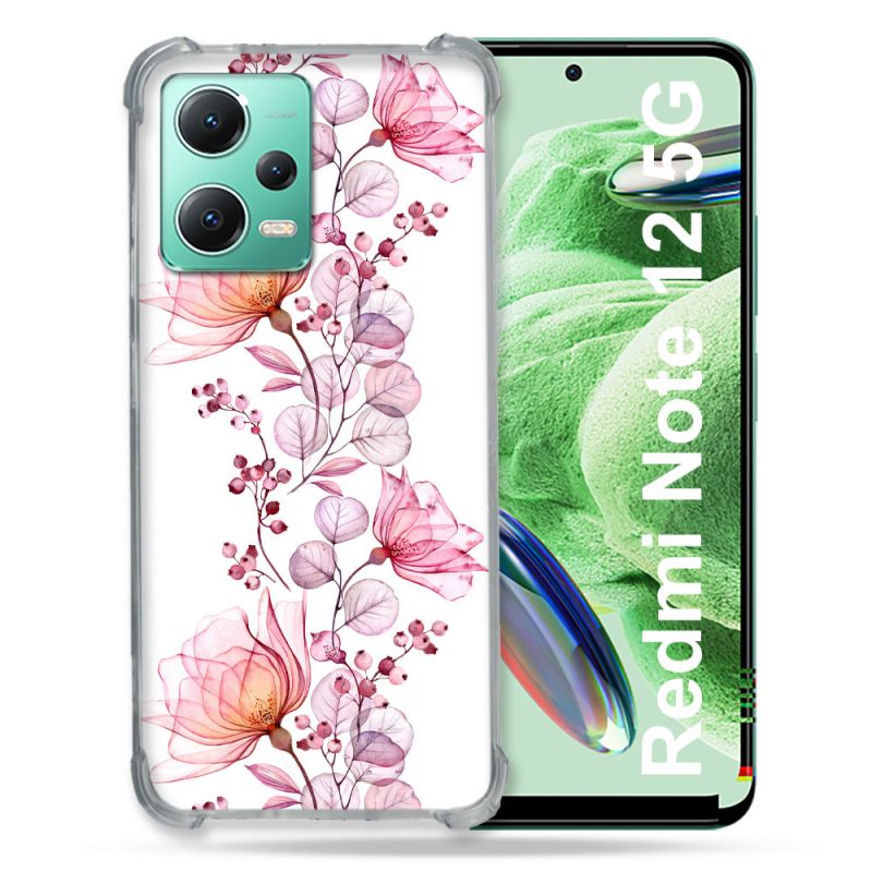 Coque Renforcée En Verre Trempé Pour Xiaomi Redmi Note 12 5G Fleur Eclosion