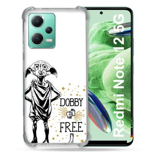 Coque Renforcée En Verre Trempé Pour Xiaomi Redmi Note 12 5G Harry Potter Dobby Free Blanc