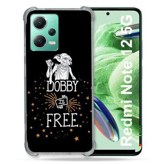 Coque Renforcée En Verre Trempé Pour Xiaomi Redmi Note 12 5G Harry Potter Dobby Free Noir