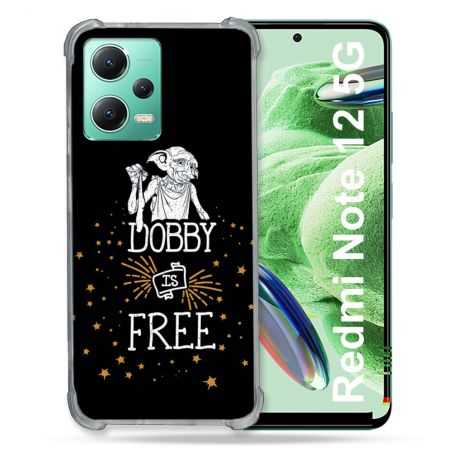 Coque Renforcée En Verre Trempé Pour Xiaomi Redmi Note 12 5G Harry Potter Dobby Free Noir