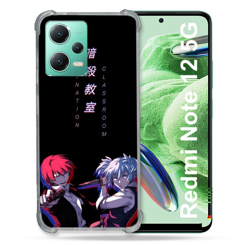 Coque Renforcée En Verre Trempé Pour Xiaomi Redmi Note 12 5G Manga Assassination Classroom Duo