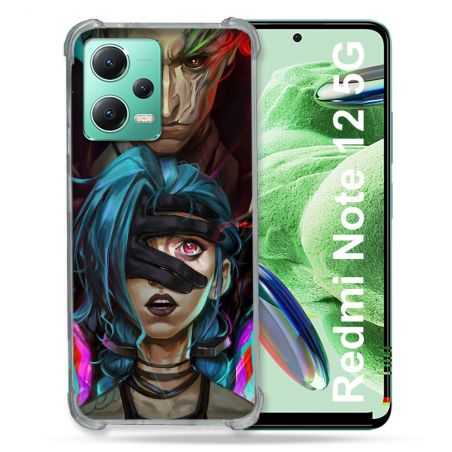 Coque Renforcée En Verre Trempé Pour Xiaomi Redmi Note 12 5G Arcane Jynx Bleu