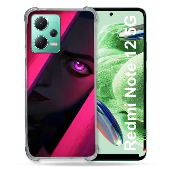 Coque Renforcée En Verre Trempé Pour Xiaomi Redmi Note 12 5G Arcane Jynx Rose