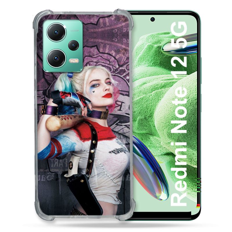 Coque Renforcée En Verre Trempé Pour Xiaomi Redmi Note 12 5G Harley Quinn Batte