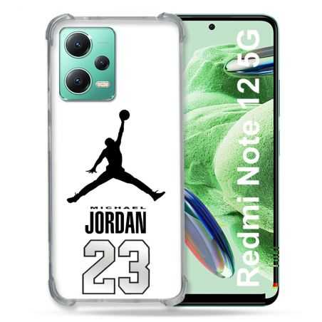 Coque Renforcée En Verre Trempé Pour Xiaomi Redmi Note 12 5G Jordan 23 Blanc