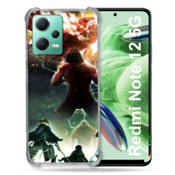 Coque Renforcée En Verre Trempé Pour Xiaomi Redmi Note 12 5G Manga Attaque Titans Combat
