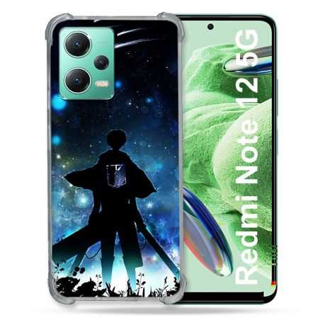 Coque Renforcée En Verre Trempé Pour Xiaomi Redmi Note 12 5G Manga Attaque Titans Levi