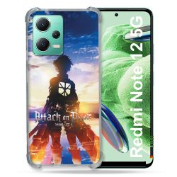 Coque Renforcée En Verre Trempé Pour Xiaomi Redmi Note 12 5G Manga Attaque Titans Soleil
