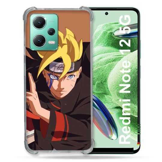 Coque Renforcée En Verre Trempé Pour Xiaomi Redmi Note 12 5G Manga Boruto Signe